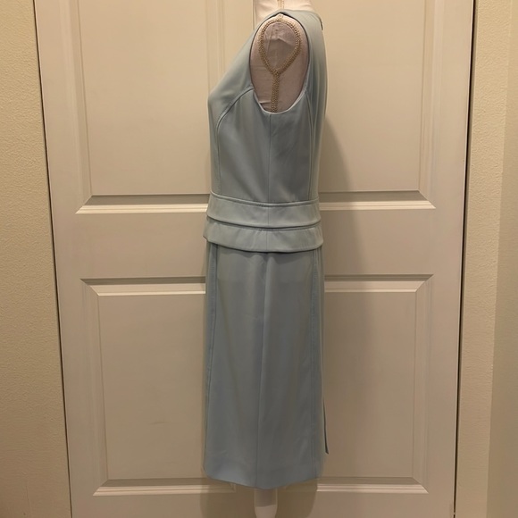Les Copains Azure Blue Sleeveless Dress with Tiered Detailing at Waist - Picture 2 of 16